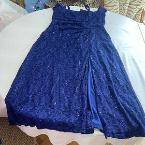 NWT Charlotte Women’s Blue Lace Embellished Dress Plus Size 2X New